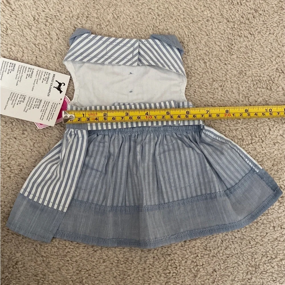 Dog Dress | White & Blue Stripe